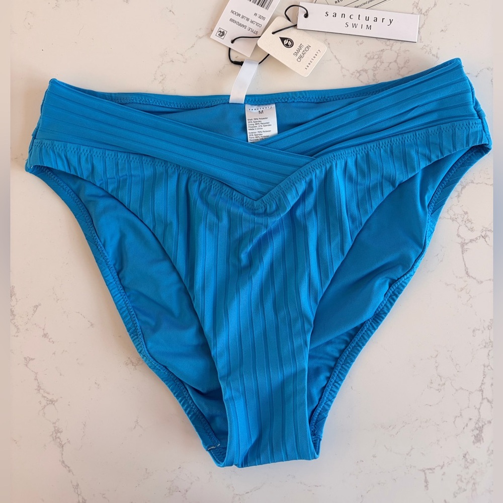 Sanctuary Swim High Rise Bikini Bottom in Blue Moon